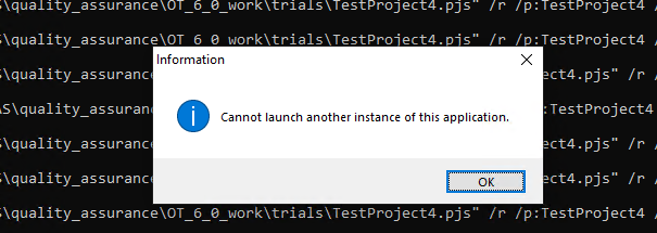 Test Execute | Cannot Launch another instance of this application